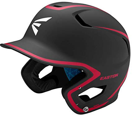Easton | Z5 2.0 Batting Helmet | Baseball | Senior (7 1/8 - 7 1/2) | Matte Two-Tone Black/Red