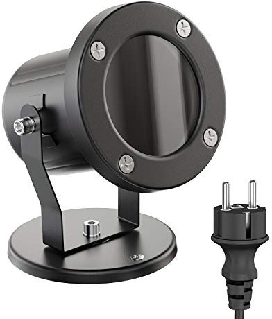 ledscom.de Faretto da giardino MIBU per uso esterno, IP55, spina, nero, 1x GU10 max 15W