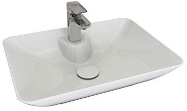 Aqua Bagno | Design Waschbecken freistehend, Aufsatzwaschbecken | Keramikwaschbecken, Waschtisch ohne Überlauf | 53 cm