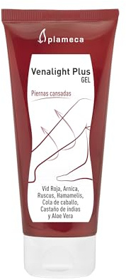 PLAMECA Venalight Plus Gel Piernas Cansadas, frescor inmediato, Sin Parabenos con Castaño de Indicas, Rusco, Vid Roja, Árnica y Aloe Vera, 100 ml