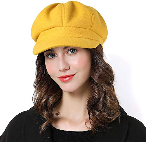 Sumolux Baskenmütze für Damen, französische Wolle, klassisch, Herbst, Frühling, Winter