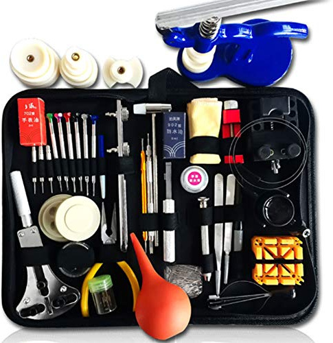 176PCS Kit Riparazione Orologi, Utensili per Orologio Riparazione, Orologi Strumenti Riparazione Guarda Professionale Set, Orologiaio Portable Kit con Manuale