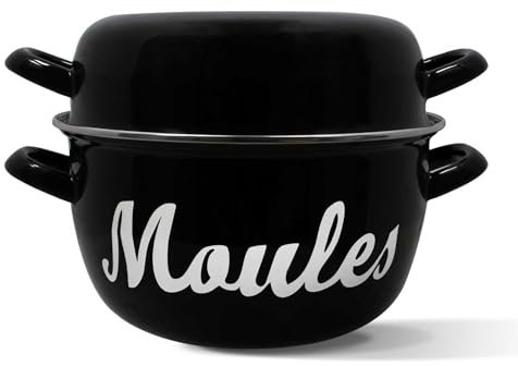 MENASTYL - Marmite à moules 18cm 2L7 avec écriture en acier émaillé, parfaite pour des moules comme au restaurant ! - 3645563