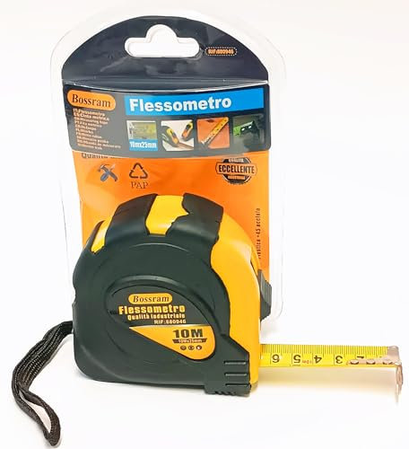 Herran Flessometro da 10 Metri -Metro a Nastro 10mt x 25mm Clip per Cintura, Gancio Magnetico, Pesa=426grammi