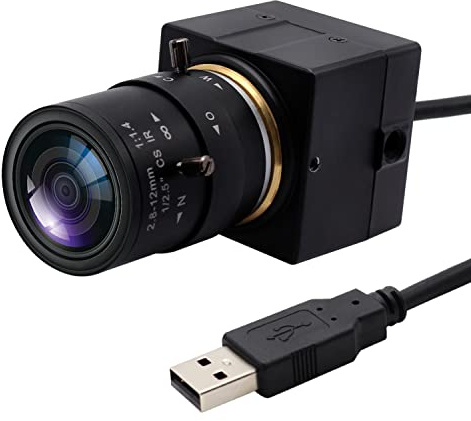 Svpro 8MP Webcam with Zoom Lens,2.8-12mm Varifocal Lens,Manual Focus, IMX179 Sensor,High Definition 3264x3448, USB2.0 Plug and Play Computer Camera for Industrial and Machine Vision