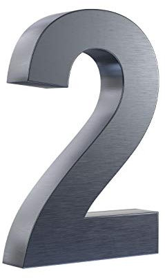 3D Hausnummer 2 Edelstahl anthrazit RAL7016 Arial Hausnummernschild Gebäudenummer Türnummer für die Montage im Außenbereich Rostfrei Witterungsbeständig Pflegeleicht Schriftart Arial