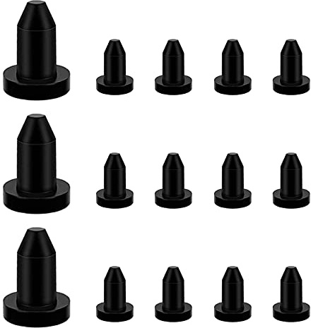 XHBTS 12er Pack Scupper Stopfen für Kajak, Kanu, Kajakstopfen, Kajakzubehör, Kompatibel mit den meisten Kajakboote, Schwarz, Kautschuk