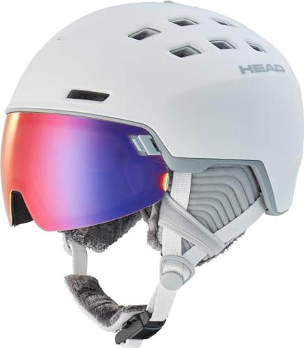 Head Skihelm Rachel 5K Pola White M/L (56-59 cm) Alpinski Helm mit Visier Snowboardhelm