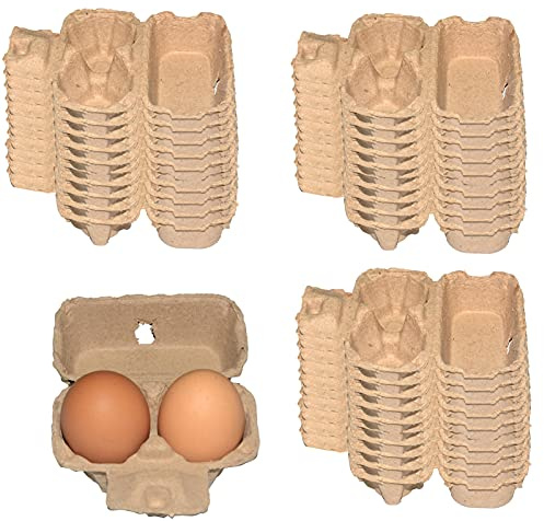 MNJR 30 Stück Eierschachtel Eierkartons für 6 oder 2 Eier,Eierverpackung Eierschachteln für Hühnereier, Eierhöcker, Farm Freshies Leere Eierkartons Eierablagehalter, Geschenkschachtel Ostern (2 Eier)