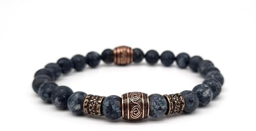 Nahle | Wikinger Armband | 8mm Viking Stretch- Armband | handgemachtes Perlenarmband | mit edler Schmuckschachtel