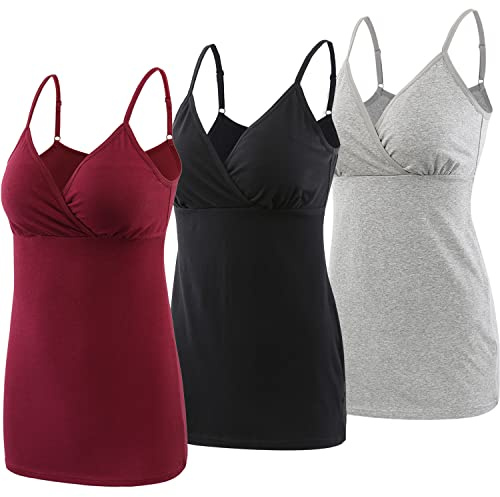 ZUMIY Maternidad Lactancia Top, Cami de Maternidad del Algodón Las Mujeres Premamá de Top