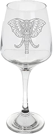 Always Looking Good Grand verre à vin éléphant 400 ml - Cadeau éléphant mandala gravé - Cadeau d'anniversaire pour homme et femme