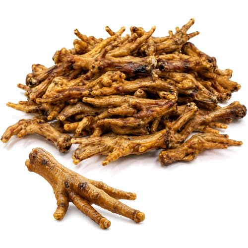 Lucze, Hühnerfüße für Hunde, Hähnchenfüsse, 50 Stück (ca. 1kg), Hundeleckerli für klein und groß, 100% natürlicher Kausnack, Naturbelassen, Eigenherstellung