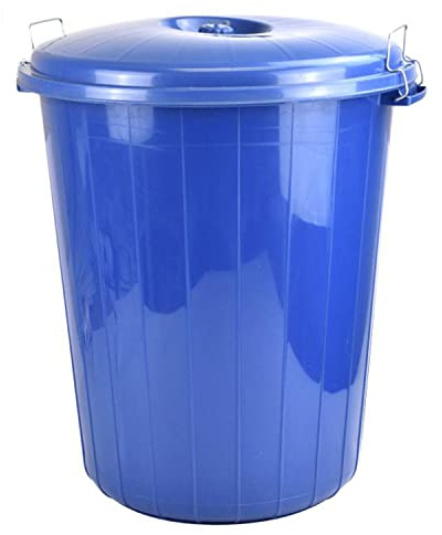 Sterling Ventures Heavy Duty Plastic Bin Dustbin Storage Unit with Locking Lid for Home Garden Rubbish Waste Animal Feeds (Blue 25L)