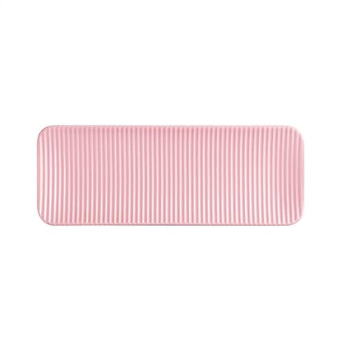 Assiette à salade Assiette rectangulaire à disque séramique à rayures Plateaux à dîner de style nordique for apéritif Snack Fruit Cake Server Plateau Présentoir Plats de service. Assiette en plastique