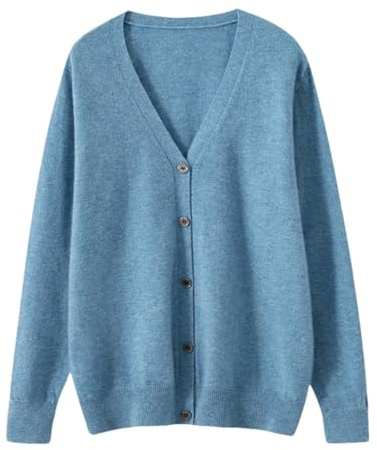 REHJJDFD Suéteres de lana para hombre, cárdigan suelto con cuello en V, casual, de punto de cachemira