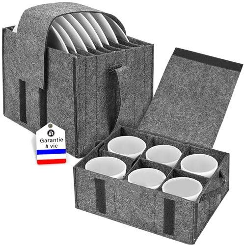 Lutranstra 2 StüCk Filz Organizer Wohnmobil,Geschirrhalter Wohnmobil Campinggeschirrhalter FüR 8 Teller 6 Tassen, Taschen FüR Geschirr Aufbewahrung Wohnmobil FüR WohnwagenküChen