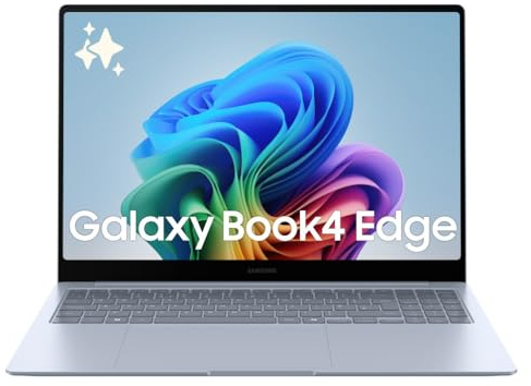 Samsung Laptop Galaxy Book4 Edge, Display da 16, Windows 11, Snapdragon Elite X Pro, 16GB RAM, 1TB SSD, Sapphire Blue [Versione italiana]