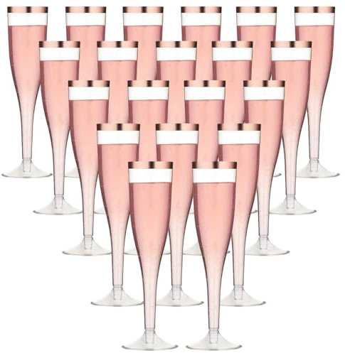 Bicchieri da champagne, in plastica, da 100 ml, in plastica, per ricevimento di spumante, per feste, picnic, compleanni, matrimoni