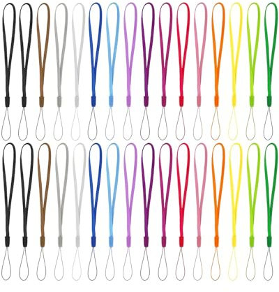 UYRVAPE 32pcs Cordon avec dragonne pour téléphone portable, Dragonne de poignet en nylon pour téléphone portable, clé USB, lecteur MP3, MP4, mini-appareil photo