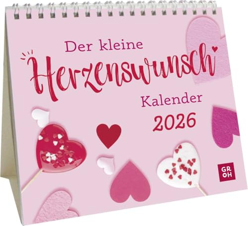 Mini-Kalender 2026: Der kleine Herzenswunschkalender: Mini-Monatskalender. Kleiner Tischkalender zum Aufstellen mit Monatskalendarium