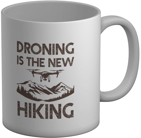 Shopagift Droning is The New Hiking Funny UAV Pilot Drones Mug White 11oz Large Ceramic Cup