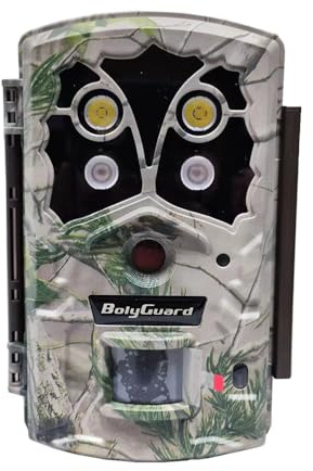 BolyGuard Cámara de caza y monitor 45 MP 4K Dual Flash 940nm LED y LED blanco, largo tiempo de espera, IP68, cámara de juegos, cámara de trail con tarjeta de 32 GB
