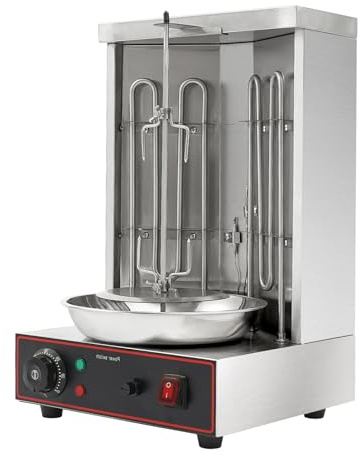 Dönergrill Gas Kebab Machine Vertical Gyrosgrill Ajustable Potencia de Fuego 360° Giro Shish Grillgrill Rotissiere Pollo Barbacoa Mesa Gyros Grill para Hogar