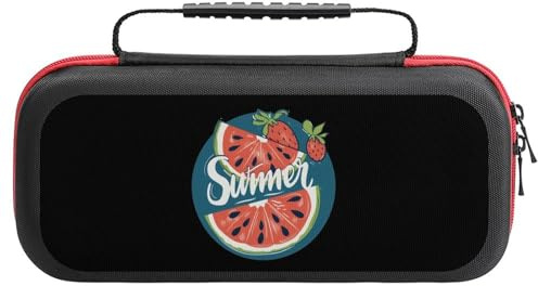 Watermelon Graphic Carrying Case Compatible for Switch Hard Shell Storage Tote Bag with 20 Game Card Bags