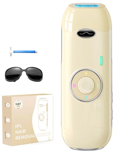 Haarlosy IPL Epilatore Luce Pulsata Indolore, 22J Epilatore Laser con Tecnologia Innovativa IGBT, Adatto per Uomini e Donne Corpo, Viso, Ascelle, Gambe (Bianco Avorio)
