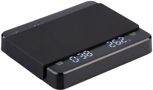 Rosenstein & Söhne Kaffeewaage: Mini-Espresso- und Pour-Over-Waage, Timer, Dual-Display, Akku, USB-C (Feinwaage mit Timer, Digitale Feinwaage Präzisionswaage, Uhr)