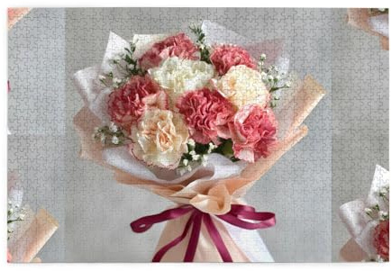 Puzzles 1000 pièces Hytter Fête des Mères Fleur Bouquet Motif Puzzle éducatif intellectuel en bois Puzzles amusants Jeu de soulagement du stress