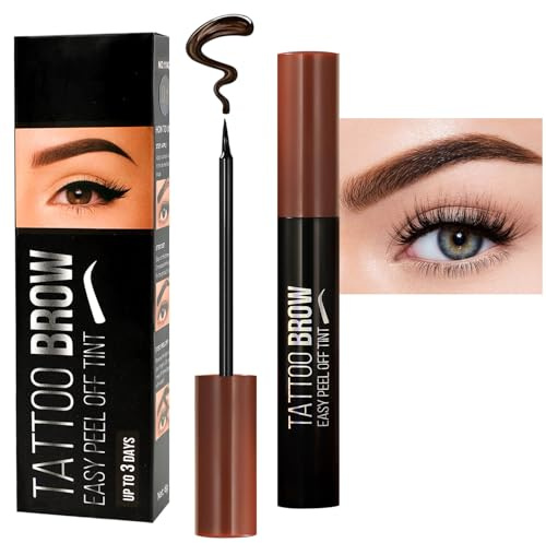 MOTIBACK Augenbrauenfarbe, Tattoo Brow Gel Tint, Peel-off-Formel, wasserfest, 30g (Dunkelbraun)