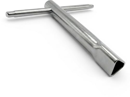 Clé triangulaire - Diamètre : 17 mm - M10 - Clé de borne pour poteaux d'arrêt - Clé à 3 pans - Clé de pompier - DIN 22417 - Clé de poteau - Clé de borne - Métal galvanisé