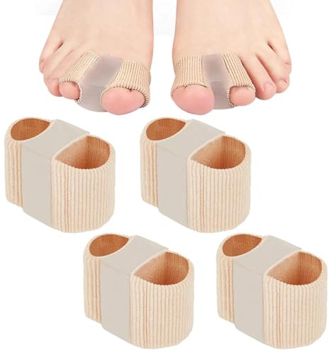 KNUIUYY 4 Pièces Séparateurs d'Orteils, Ecarteur Orteil Double pour orteils qui se chevauchent, Correcteurs D'orteils en Gel avec 2 Boucles, Correcteur pour les Pieds, Hommes et Femmes