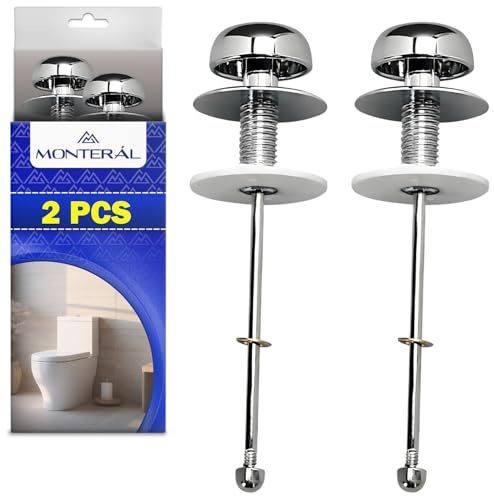 2 Piezas Tirador Cisterna WC Universal Cromado con Ubicación Inferior | Tirador Vertical para Depósito del Inodoro - Garantía de 10 Años - MONTERAL