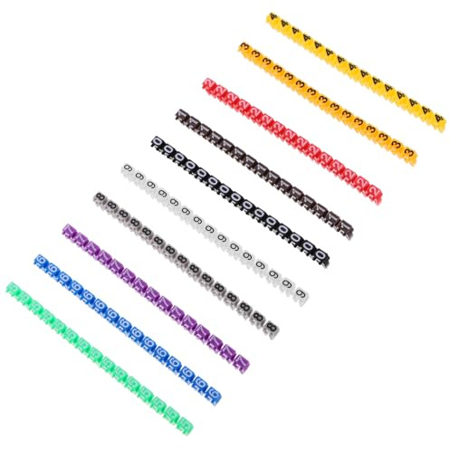 Zerodeko Tubos Identificadores de Cables Eléctricos 0-9, 150 Piezas, Plástico Resistente para Cables de 1,5 Mm² (2,0-3,0 Mm), Marcadores de Alambre Codificados por Colores para Gestión