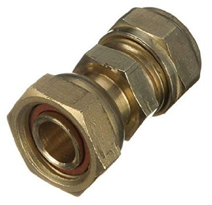 15mm x 1/2 Compression Straight Tap Connector - Bag of 2