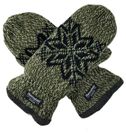 BRUCERIVER Herren Strickhandschuhe Schneeflocke | Warme Fleecefütterung