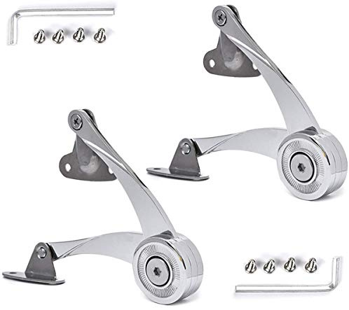 Lid Support Hinge in Satin Nickel QBOSO Folding Lid Stay Hinge with Soft Close, Perfect for Toy Box/Drawer/Window/Wardrobe/Cabinet Door,22lb(Scimitar Style 1pair)