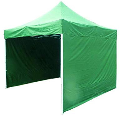 Bastionshop - Pavillon Zelt, Faltpavillon, Partyzelt, Grillpavillon mit Rahmen aus Stahl - Marktstand ideal für Märkte, in 60 Sekunden gebaut - für Freien, Garten, Party, Hochzeit - 3x3m - Grün
