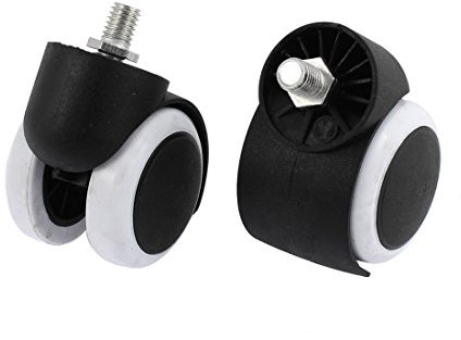 Aexit Office Chair 10mm Thread Stem Twin Wheels Swivel Caster Black White 2pcs (952e3670989a69cf27b956346213d7a0)