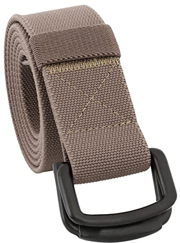 KYEYGWO Männer Doppel D-Ringe Schnalle Elastischer Gürtel | 3.5cm Breite Outdoor Einfarbig Freizeitgürtel Langlebige Taktische Leichter Weicher Militär Arbeitsgürtel für Jeden Anlass