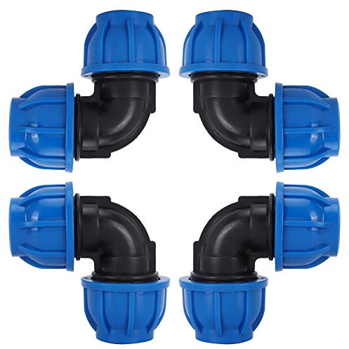 AUNMAS 4 Stücke Wasserrohrverbinder, 32mm auf 32mm Winkelverbinder PE-Kunststoff-Wasserrohrverschraubungen Zubehör für PPR-, PE-, PVC- und andere Wasserrohre