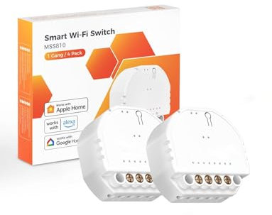 Refoss WLAN Smart Relais Schalter Funktioniert mit Apple HomeKit, Alexa & Google Home Relais Modul für smart home DIY Auf-/Unterputz,Hausautomation,1 Kanal 10A, 2,4GHz, 2 Stück