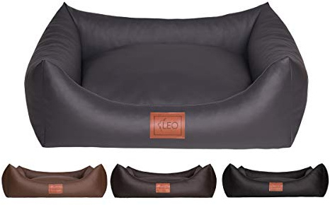 Leo4dog. Sofa Natalie. Hundebett, Kunstleder. Hundekissen. Hundesofa. 4 Größen (L 100x80 cm, Braun)