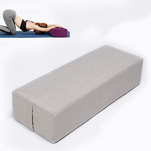 GZD Yoga Bolster Rechteck Meditation Kissen High-Density Rebound-Schwamm Füllung-waschbare Bezug - Yoga Kissen-Kissen - Yoga-Kissen,Grau