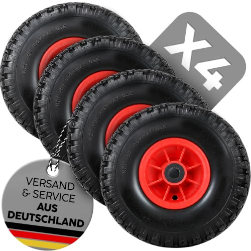 4 x FROSAL Sackkarrenrad PU Rad Bollerwagen | Nabe 25 mm | Bollerwagenrad | Ersatzreifen Sackkarre | Vollgummi pannensicher Ersatzrad