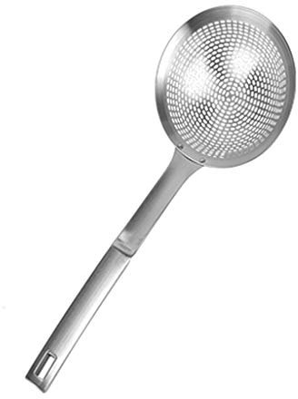 Espumadera Colador Filtro hogar Cuchara de Acero Inoxidable 304 Colador Filtro Espesada Diseño Duradero, Plata Coladores de Cocina (Size : X-Large)