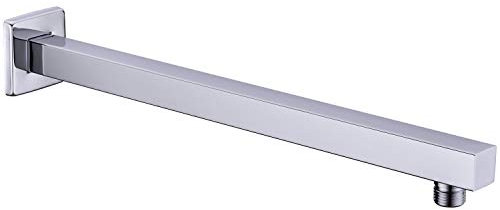 Shower Arm with Flange 16 Inch Stainless Steel Overhead Shower Extension Arm Bathroom Wall Mounted Pipe for Rainfall Showerhead, Chrome